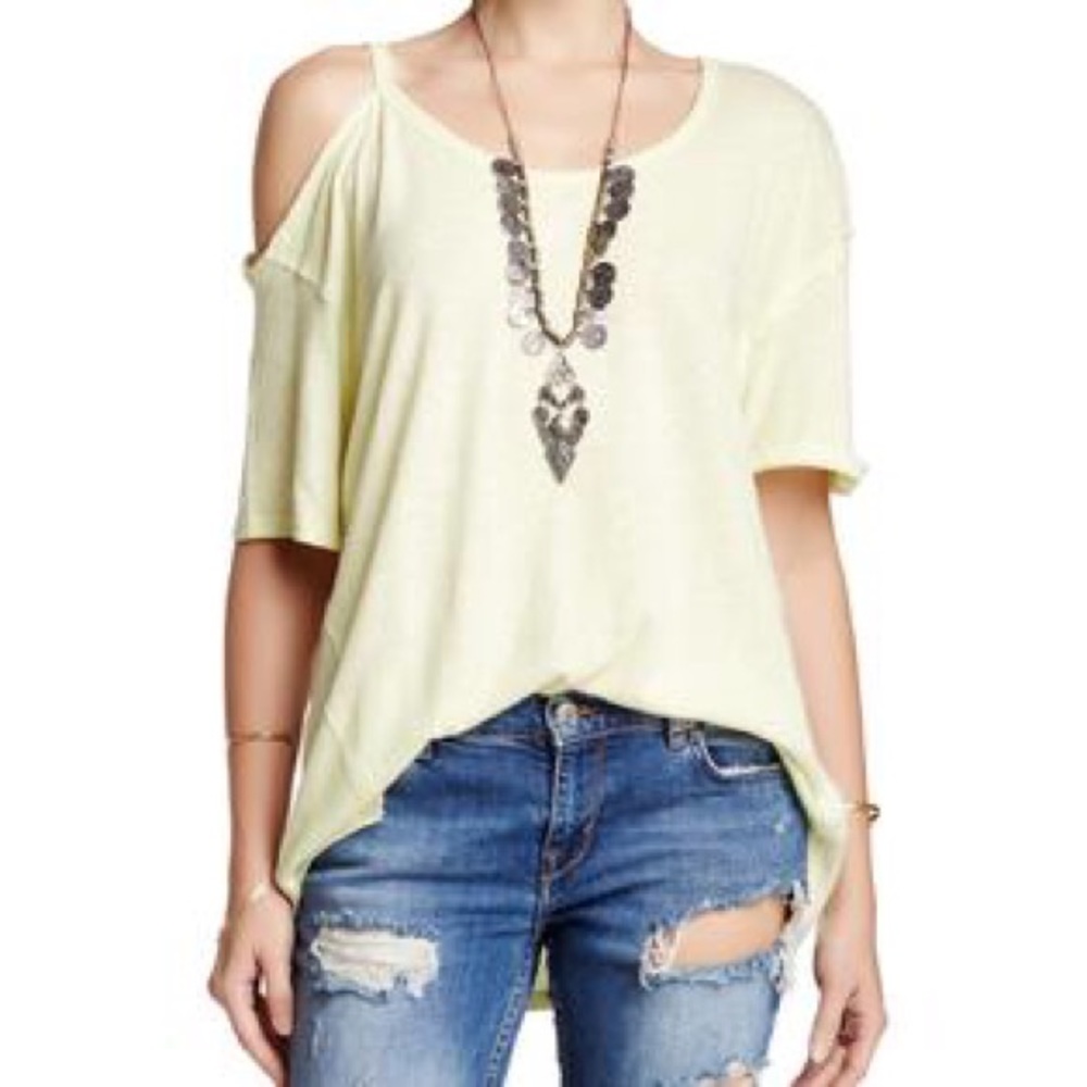 Free People Cold Shoulder Tee T-Shirt